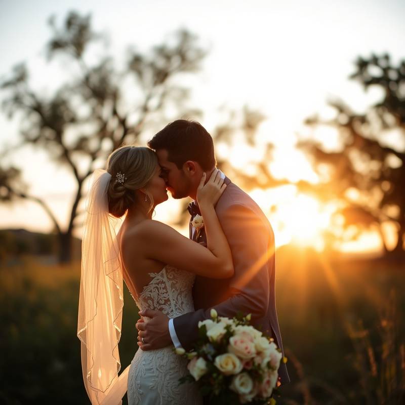 Fotografia de casamento romântica ao ar livre