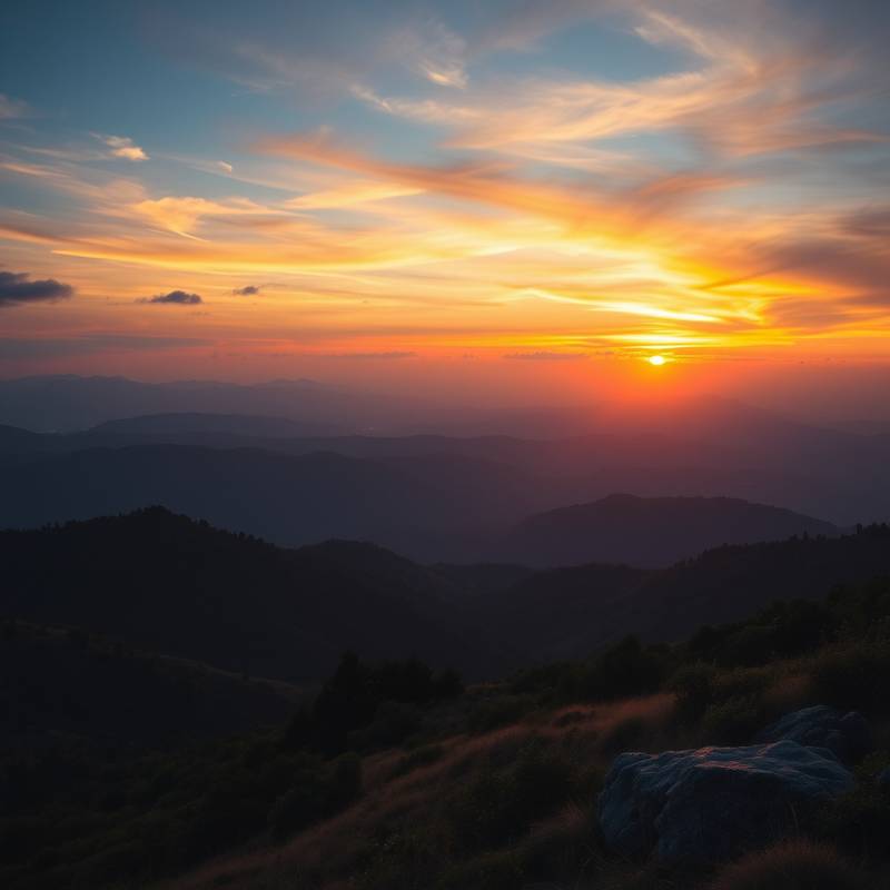 Fotografia de paisagem deslumbrante ao entardecer